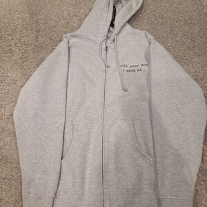 Grey We Rate Dogs Medium Hoodie